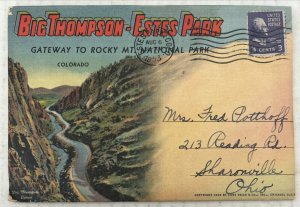 Big Thompson-Estes Park Colorado 18 Postcard Souvenir Folder - Posted