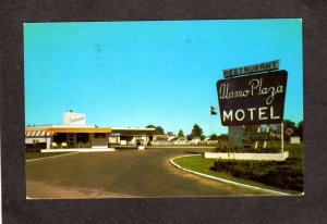 IN Alamo Plaza Motel Indianapolis Indiana Postcard Davy Crockett Restaurant