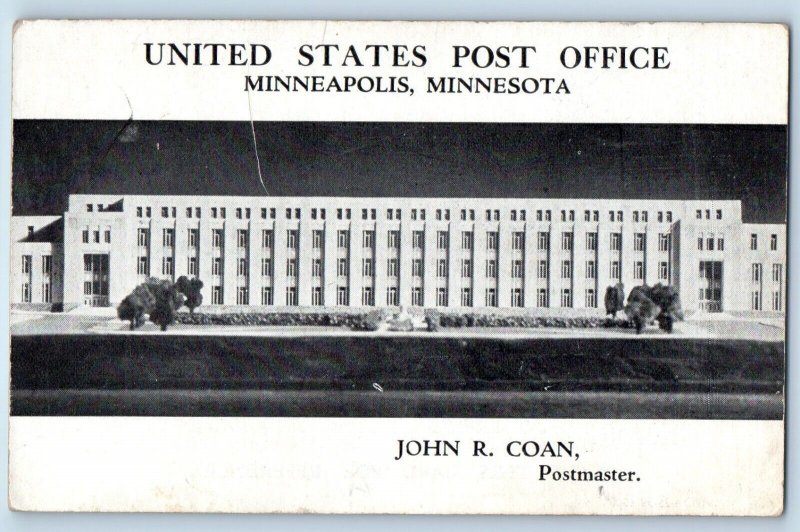 Minneapolis Minnesota Postcard United States Post Office Class Mail 1940 Vintage