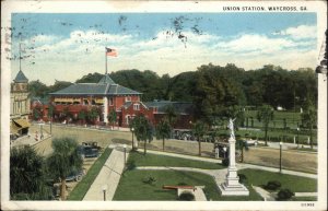 Waycross Georgia GA Union Railroad Train Station Depot Vintage Postcard