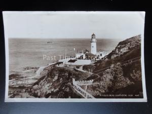 Isle of Man DOUGLAS HEAD LIGHTHOUSE c1948 - Old RP Postcard