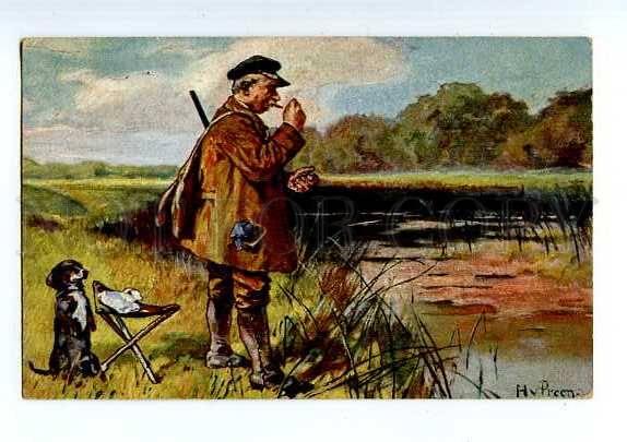 127984 DACHSHUND Hunt HUNTERS & POINTER by PREEN vintage PC