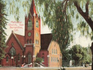 c.1907-15 Methodist Church San Bernardino California Postcard 2T6-397