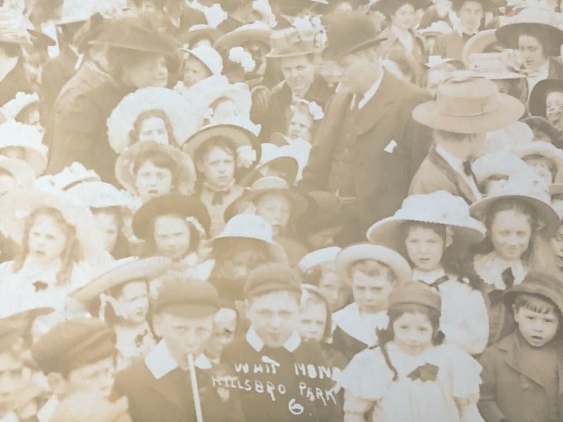 RPPC amazing crowd shot, Loxley, Sheffield, England UK. Wesleyan Church? c1910