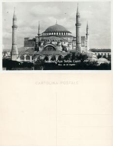 ISTANBUL TURKEY AYA SOFIA CAMII MOSQUE VINTAGE REAL PHOTO POSTCARD RPPC
