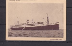 FRENCH SHIP, PAQUEBOT  BRAZZA , c1930 ppc., unused.