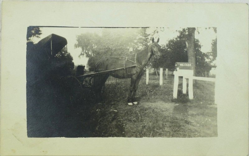 C.1910 RPPC, W.E. Carr, Horse & Buggy, Vintage Postcard P96