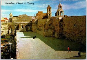 VINTAGE CONTINENTAL SIZE POSTCARD WEST BANK ISRAEL CHURCH OF NATIVITY BETHLEHEM