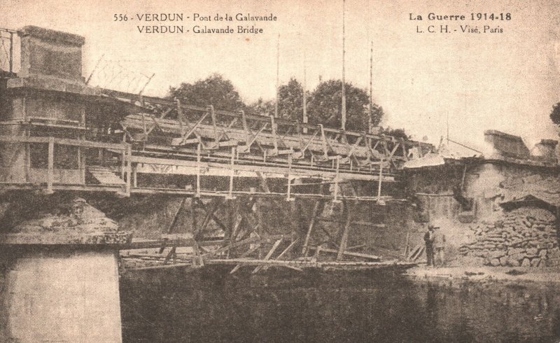 Vintage Postcard Verdun Pont De La Lavande Bridge France