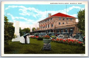 K45/ Missoula Montana Postcard c1910 Northern Pacific Railroad Depot 27