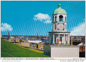 Canada Nova Scotia Old Town Clock And Angus L Macdonald Bridge Halifax