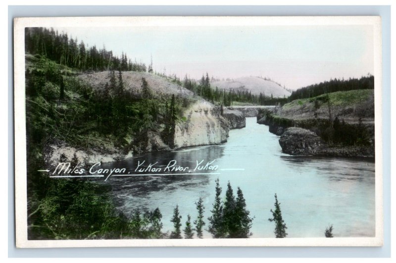 C.1910-20's Miles Canyon River Yukon Territory Hand Tinted Real Photo RPPC P141