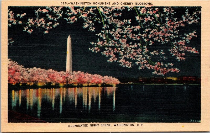 Washington Monument & Cherry Blossom Washington D.C. Postcard PC91
