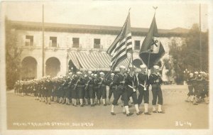 Postcard RPPC 1920s California San Diego Navy Military Training Station CA24-489