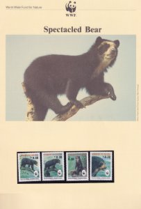 Spectacled Bear WWF Stamps and Set Of 4 First Day Cover Bundle