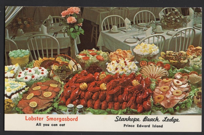 PEI Prince Edward Island STANHOPE Beach Lodge Motel Lobster Smorgasbord ~ Chrome