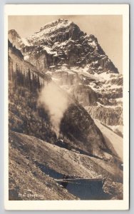 Canada RPPC Full Steam Locomotive Along Mt Stephen Real Photo Postcard R22