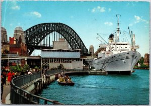 Overseas Terminal with Galileo Galilei Sydney Australia Steamer Boat Postcard