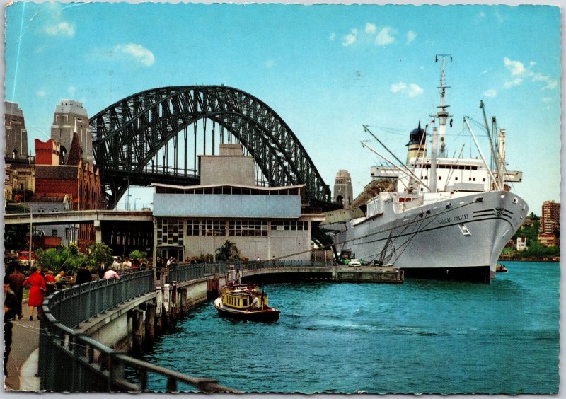 Overseas Terminal with Galileo Galilei Sydney Australia Steamer Boat Postcard