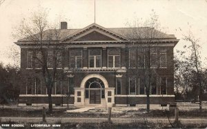 RPPC HIGH SCHOOL LITCHFIELD MINNESOTA REAL PHOTO POSTCARD 1910