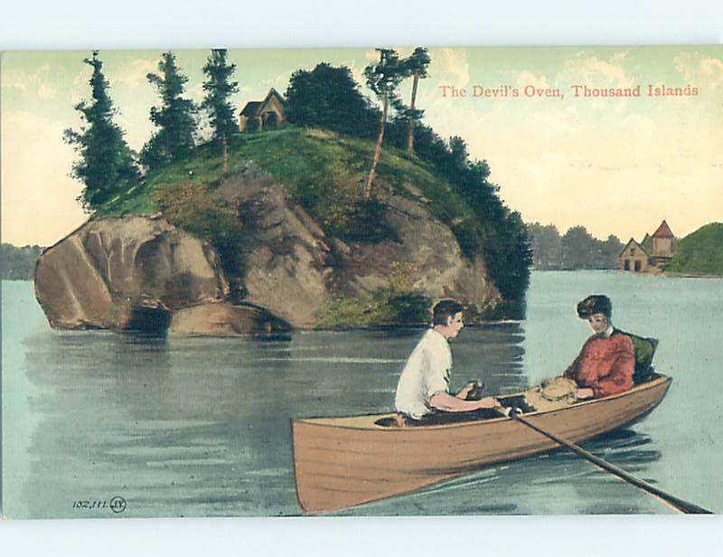 Divided-back ROWBOAT AT DEVILS OVEN Thousand Islands New York NY AD4995