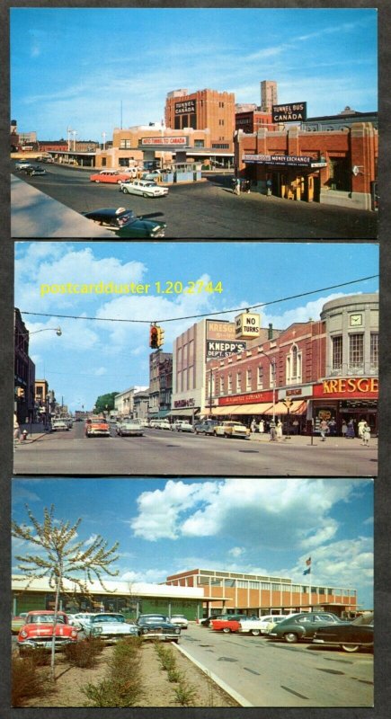 h3584 -MICHIGAN Lot of (3) Postcards Classic Cars Street Views Detroit, Bay City