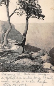 Grand Canyon Arizona 1912 RPPC Real Photo Postcard View Of The Grand Canyon