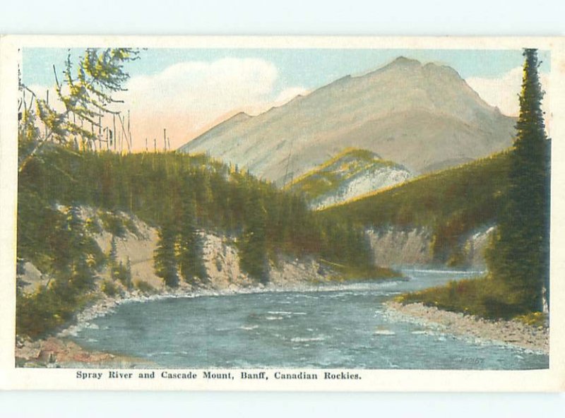 W-border RIVER SCENE Banff Alberta AB AE6442