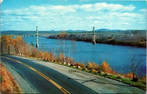 Waldo Hancock Bridge Penobscot River Bucksport Maine ME VTG Postcard UNP Unused 