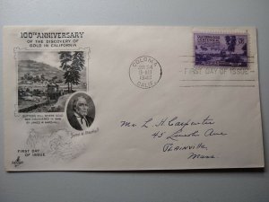 M-22793 Letter Cover 100th Anniversary of the Discovery of Gold in California