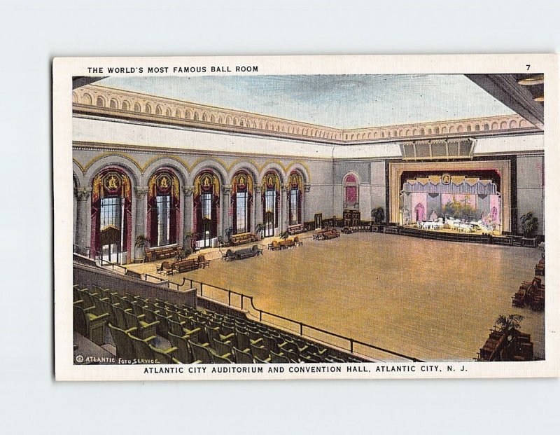 Postcard Ball Room Atlantic City Auditorium And Convention Hall New Jersey USA