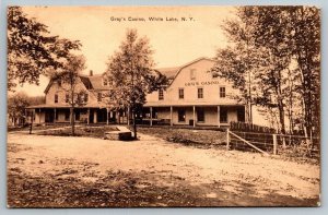 Gray's Casino  White Lake  New York   Postcard  1912