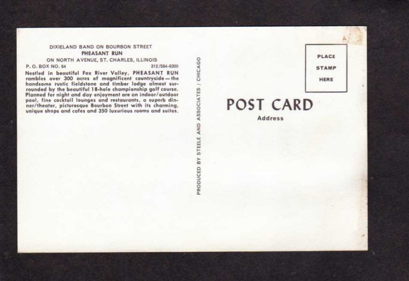 IL Dixieland Band Music Pheasant Run Lodge  Bar St Charles Illinois Postcard