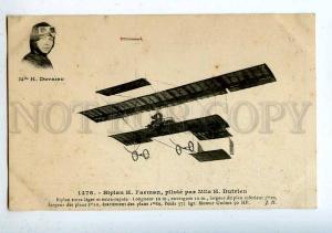 205476 AVIATION Farman airplane woman pilot DUTRIEU #1476