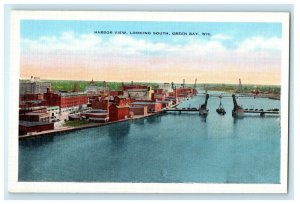 c1930's Harbor View Looking South Green Bay Wisconsin WI Vintage Postcard