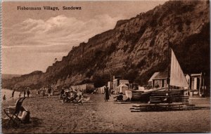 England Fisherman Village Sandown Vintage Postcard C014