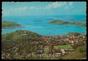 The harbor and town of Charlotte Amalie