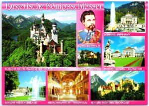 VINTAGE POSTCARD CONTINENTAL SIZE THE BAYERN ROYAL CASTLES IN GERMANY