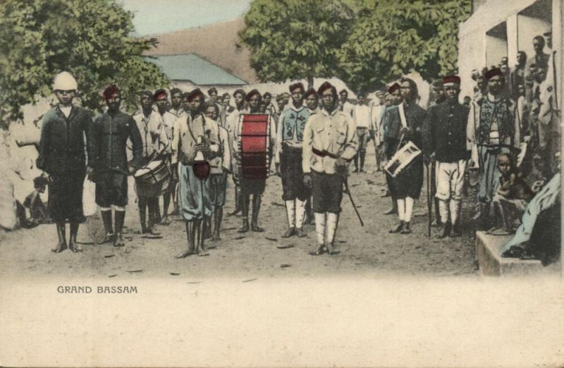 ivory coast, GRAND BASSAM, Military Procession Music Band Instruments (1905)