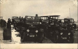 Group of Cars Jeeps License Plates c1915 Real Photo Postcard