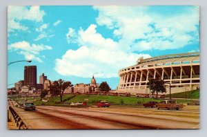 Atlanta Skyline And Stadium Georgia Vintage Posted Postcard