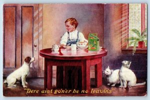 Advertising Postcard Egg O See Boy Eating Cat Dog Animals Stillwater MN c1910's
