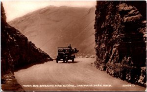 South Africa Motor Bus Entering First Cutting Chapman's Peak Road RPPC C012