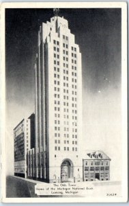 Postcard - The Olds Tower, Home of the Michigan National Bank, Lansing, Michigan 