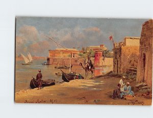 Postcard Insel Roda mit dem Nilmesser Cairo Egypt