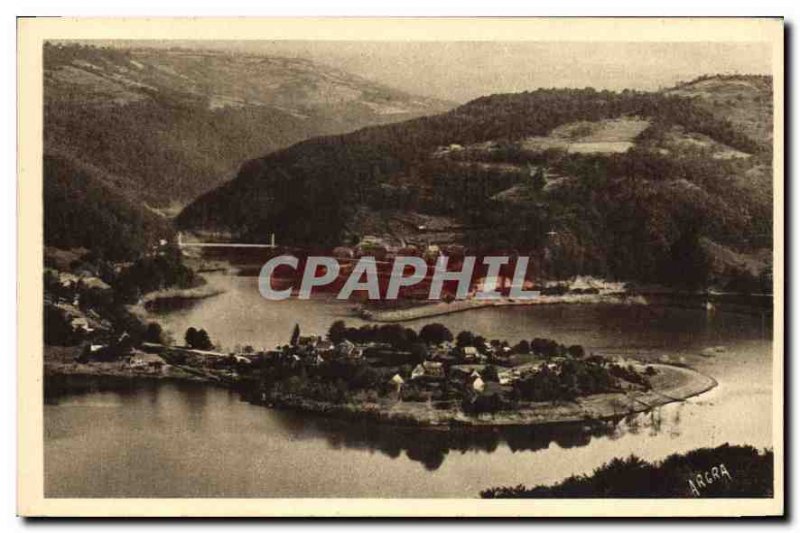 Old Postcard Valley of Truyere Cantal Lake Sarrans the Presqu'il Laussac the ...