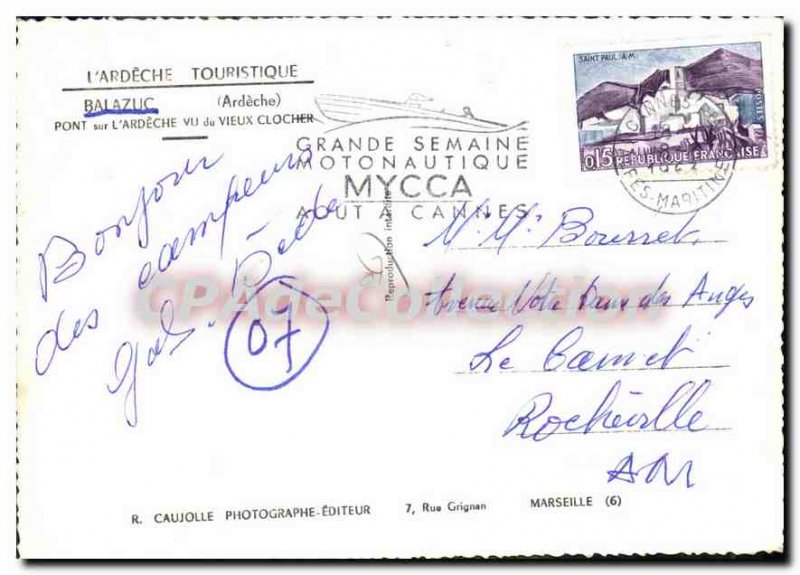 Old Postcard The Tourist Ardeche Balazuc Ardeche