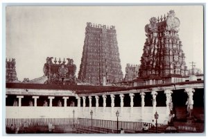 c1930 Meenakshi Amman Temple View Madurai India RPPC Unposted Postcard