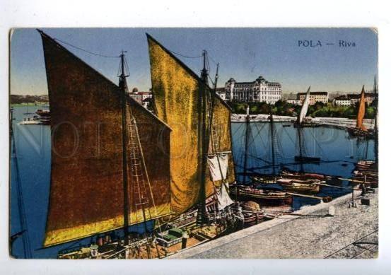 158117 Croatia Pula POLA Riva Vintage postcard