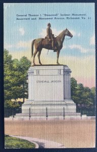 Mint USA Picture Postcard Generals Stonewall Jackson Monument  Civil War